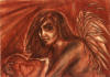 "Heart in hands of angel", 02/08/2004, sepia, sanguine