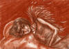"Angel and heart", august, 2004, sepia, sanguine
