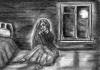"Sadness in the night", febrary, 2004, charcoal