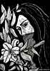 "Woman with the lilies", Indian ink